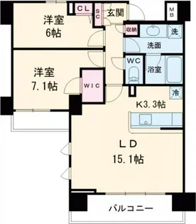 PRIME URBAN 東中野 COURT【8階】の間取り