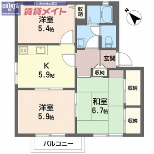 ラカサグランデ C【2階】の間取り