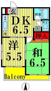 礒貝マンション【2階】の間取り