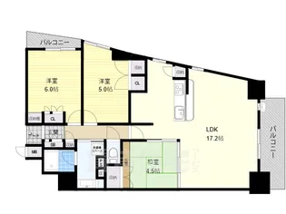 サンメゾン住吉沢ノ町駅前ゲート【15階】の間取り