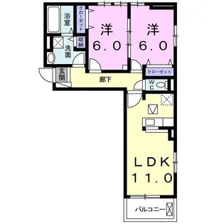 エアリーメロウ【1階】の間取り