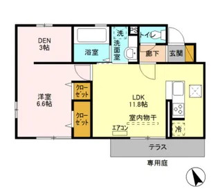 未来樹(ゆめのき)参号棟(D-ROOM)【1階】の間取り