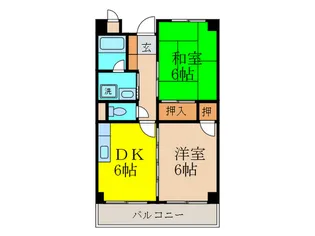 住吉川ガ-デンハイツ【4階】の間取り