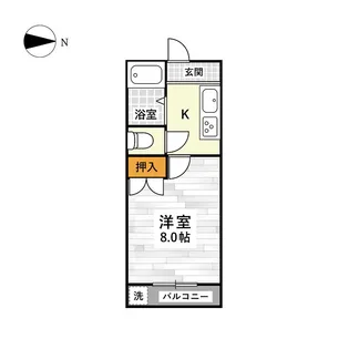 プライマリー黒髪I【1階】の間取り