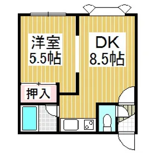 コーポサンライズB【2階】の間取り