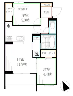 フルーリア国分寺【2階】の間取り