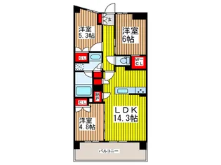 SHINTO CITY A棟【9階】の間取り