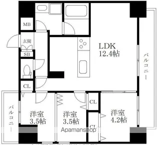MODERN PALAZZO博多駅東【2階】の間取り