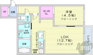 マレッセエクラ桑園【2階】の間取り