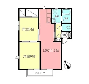 ルミエール蛍田A【2階】の間取り