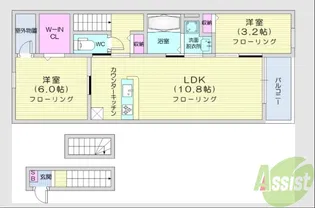 ルーチェフルサワGJ【3階】の間取り