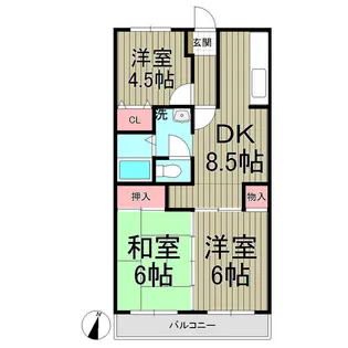 フローラ山ノ井A【2階】の間取り
