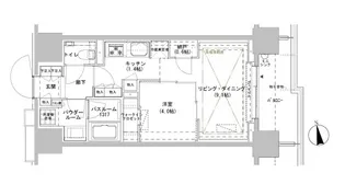 パークスフィア牛込神楽坂【2階】の間取り
