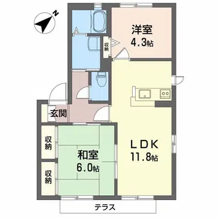 夢楽館 輝【1階】の間取り
