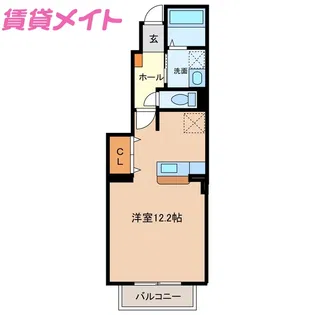 パルテール西条A棟【1階】の間取り