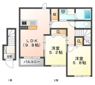 ビギニング【2階】の間取り