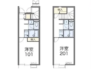レオネクストNAKAJUKU【2階】の間取り