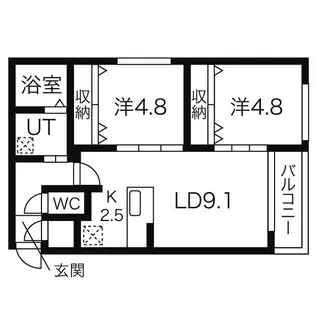 フォレストヒルズB【2階】の間取り