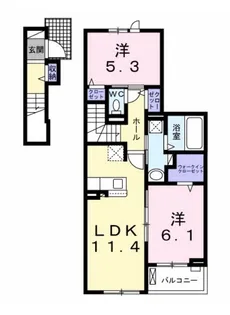 1LDKの間取り画像