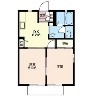 上前ハイツF【2階】の間取り