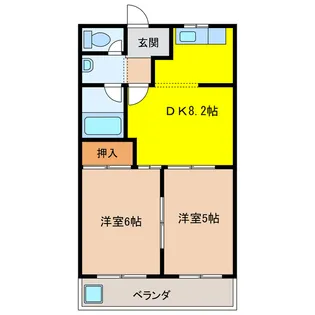 岐阜県大垣市和合新町2【アパート】の間取り