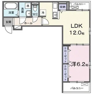 広島県福山市木之庄町3【アパート】の間取り