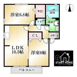 徳島県徳島市川内町北原【アパート】の間取り