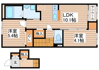 トータスV【2階】の間取り