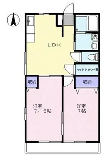 ベアハイムB【2階】の間取り