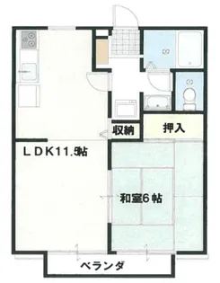コートナカミチC【1階】の間取り
