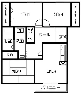 香川県高松市松縄町【アパート】の間取り