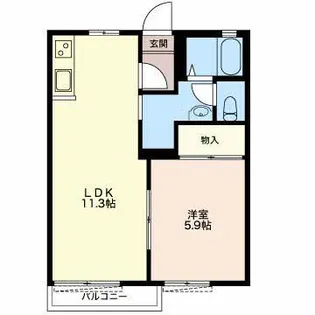 フレグランス野田 A【2階】の間取り