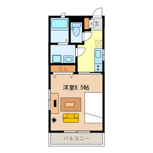 ガーデンコートMATSUSHIRO【1階】の間取り