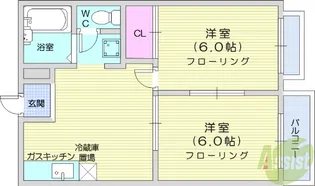 エルディム古沢【2階】の間取り