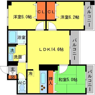 ラルジュ【2階】の間取り