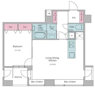 レジディアタワー麻布十番【6階】の間取り