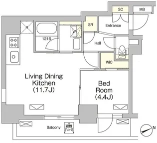 テラス大崎【7階】の間取り