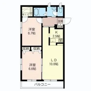 クレスト冨士A【3階】の間取り