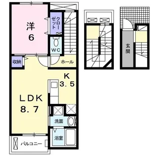 茨城県ひたちなか市大字中根【アパート】の間取り