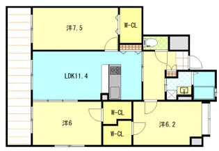 エーフィールズ新田東【4階】の間取り
