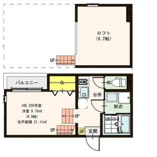 ハーモニーテラス南小泉【2階】の間取り