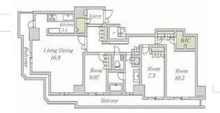 アートアルテール【23階】の間取り