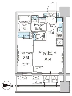 パークアクシス神楽坂・早稲田通り【7階】の間取り