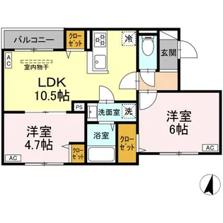 東京都中野区若宮1【アパート】の間取り