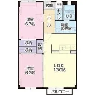 岐阜県可児市中恵土【アパート】の間取り