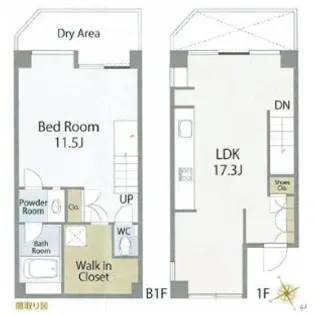ヒルハイツ代官山【1階】の間取り