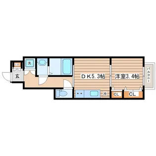 LINK STAGEあすと長町B【1階】の間取り