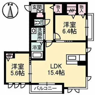 リバージュ中広【3階】の間取り