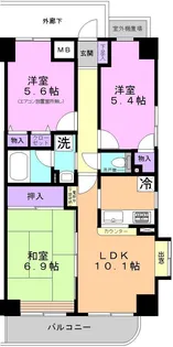 オルテンシア川口【14階】の間取り