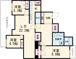 アクロシティDポート【3階】の間取り